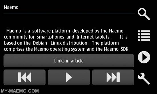 AudioWiki for Nokia N900 / Maemo 5