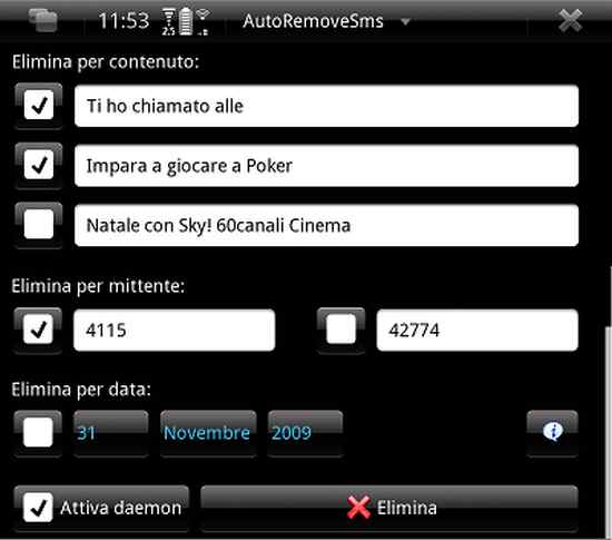 AutoRemoveSMS for Nokia N900 / Maemo 5