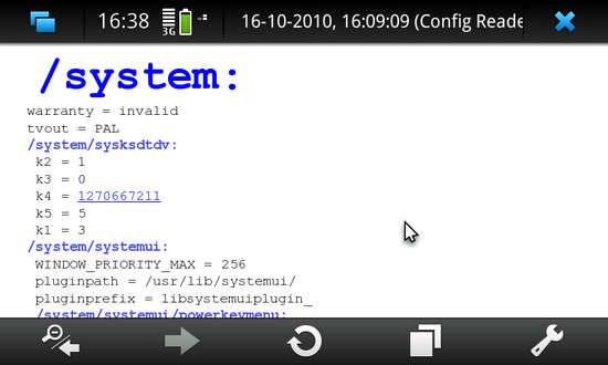 Config Reader for Nokia N900 / Maemo 5