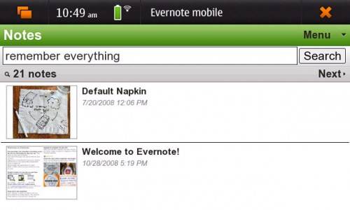 Evernote for Nokia N900 / Maemo 5