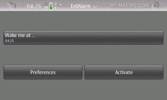EvilAlarm for Nokia N900 / Maemo 5