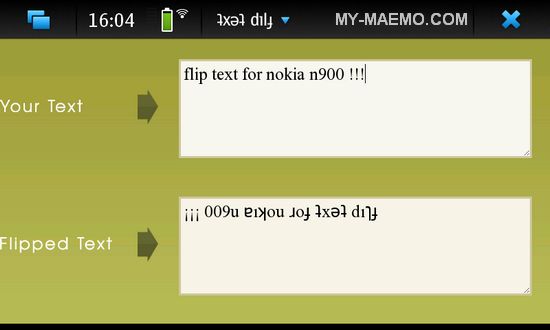 Flip Text for Nokia N900 / Maemo 5