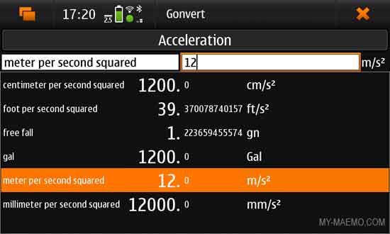 Gonvert for Nokia N900 / Maemo 5