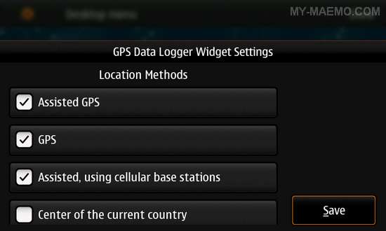 GPS-Data-Logger for Nokia N900 / Maemo 5