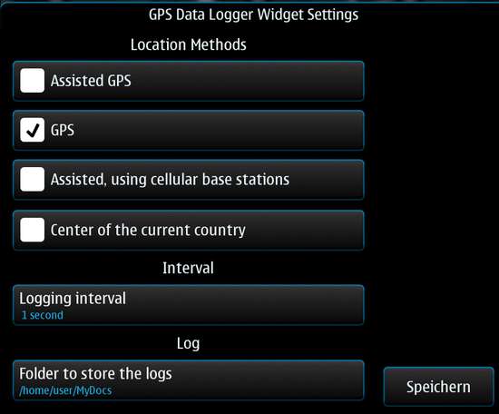 GPS Track Logger Widget for Nokia N900 / Maemo 5