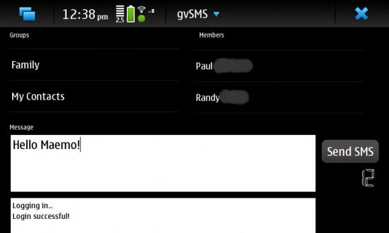 GVSMS for Nokia N900 / Maemo 5