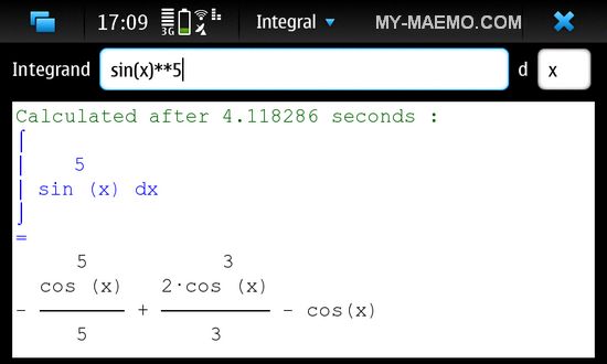 Integral for Nokia N900 / Maemo 5