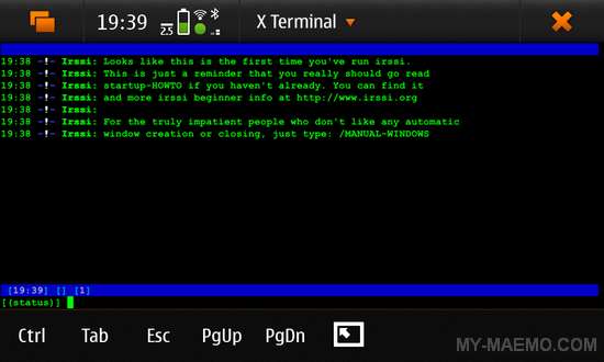 Irssi for Nokia N900 / Maemo 5