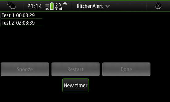 KitchenAlert for Nokia N900 / Maemo 5