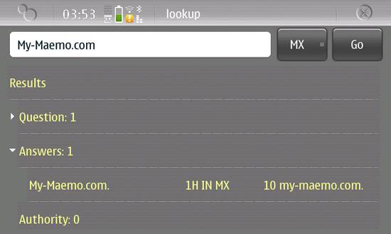 Lookup for Nokia N900 / Maemo 5