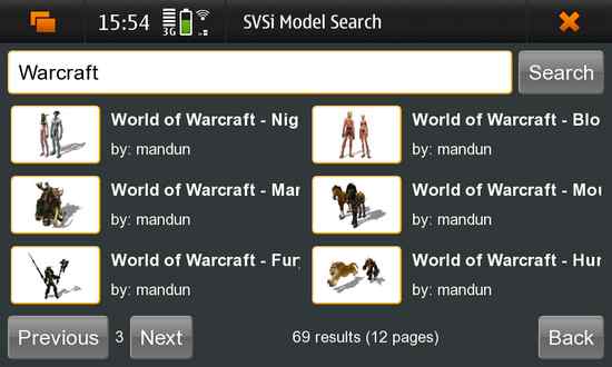 Model Search for Nokia N900 / Maemo 5
