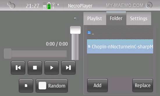NecroPlayer for Nokia N900 / Maemo 5