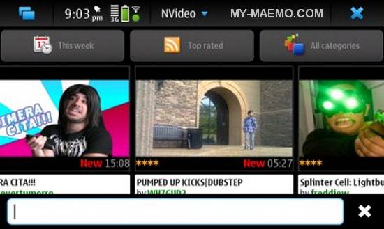 NVideo for Nokia N900 / Maemo 5