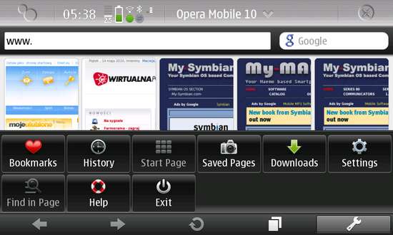 Opera Mobile for Nokia N900 / Maemo 5
