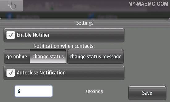 Presence Notifier for Nokia N900 / Maemo 5