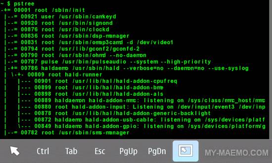 pstree for Nokia N900 / Maemo 5