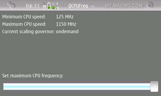 QCPUFreq for Nokia N900 / Maemo 5