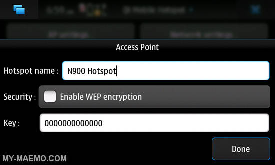 Qt Mobile Hotspot for Nokia N900 / Maemo 5
