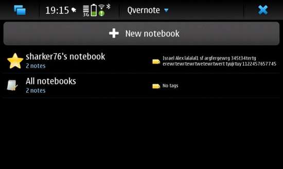 Qvernote for Nokia N900 / Maemo 5