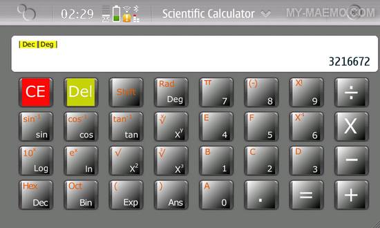 Simple & Sci Calculator for Nokia N900 / Maemo 5