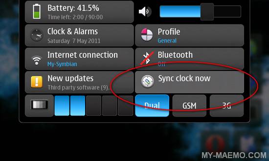 Sync-Time-Now-Widget for Nokia N900 / Maemo 5
