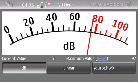 VU Meter for Nokia N900 / Maemo 5