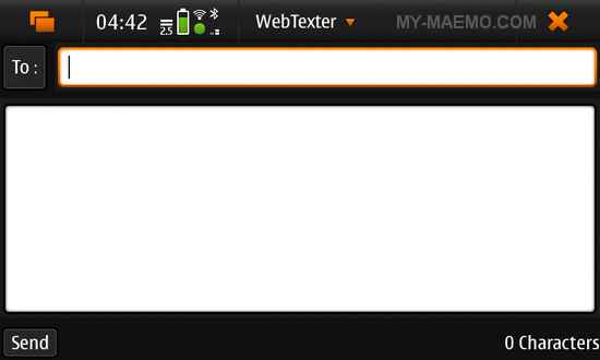 WebTexter for Nokia N900 / Maemo 5