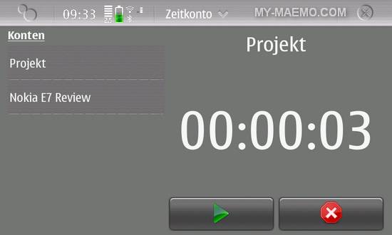 Zeitkonto for Nokia N900 / Maemo 5