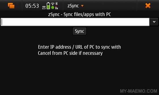 Zsync for Nokia N900 / Maemo 5