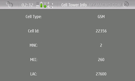 cell info display